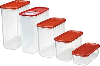 Rubbermaid Modular Premium Food Storage Containers with Lids, 10-Piece, Clear