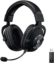 Logitech G PRO X Wireless Lightspeed Gaming Headset Gen 1: Blue VO!CE Mic Filter Tech, 50 mm PRO-G Drivers, and DTS Headphone:X 2.0 Surround Sound - Black