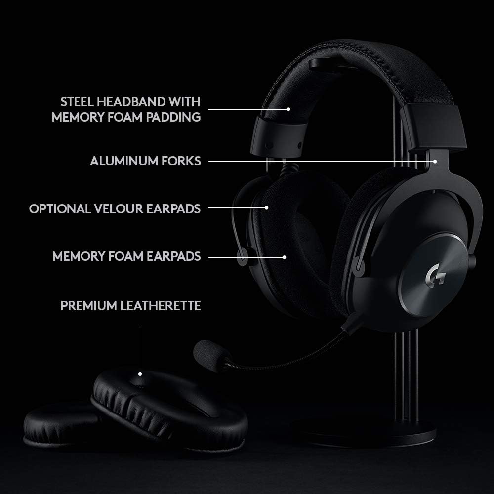 Logitech G PRO X Wireless Lightspeed Gaming Headset Gen 1: Blue VO!CE Mic Filter Tech, 50 mm PRO-G Drivers, and DTS Headphone:X 2.0 Surround Sound - Black-5