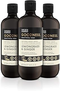 Baylis & Harding Liquid Body Wash Soap, Goodness, Lemongrass & Ginger, 16.9oz/500ml (3-Pack)