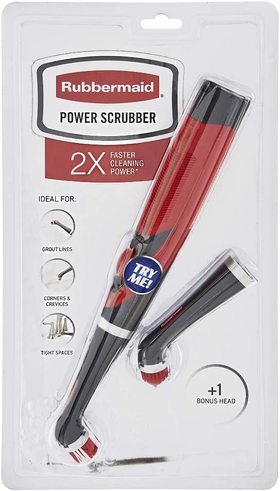 Rubbermaid Reveal Power Scrubber with Multi-Purpose & Grout Head, Cordless Electric Battery Powered Scrub Brush, Water Resistant, for Home/Kitchen/Bathroom/Grout/Tile/Shower/Tub-4