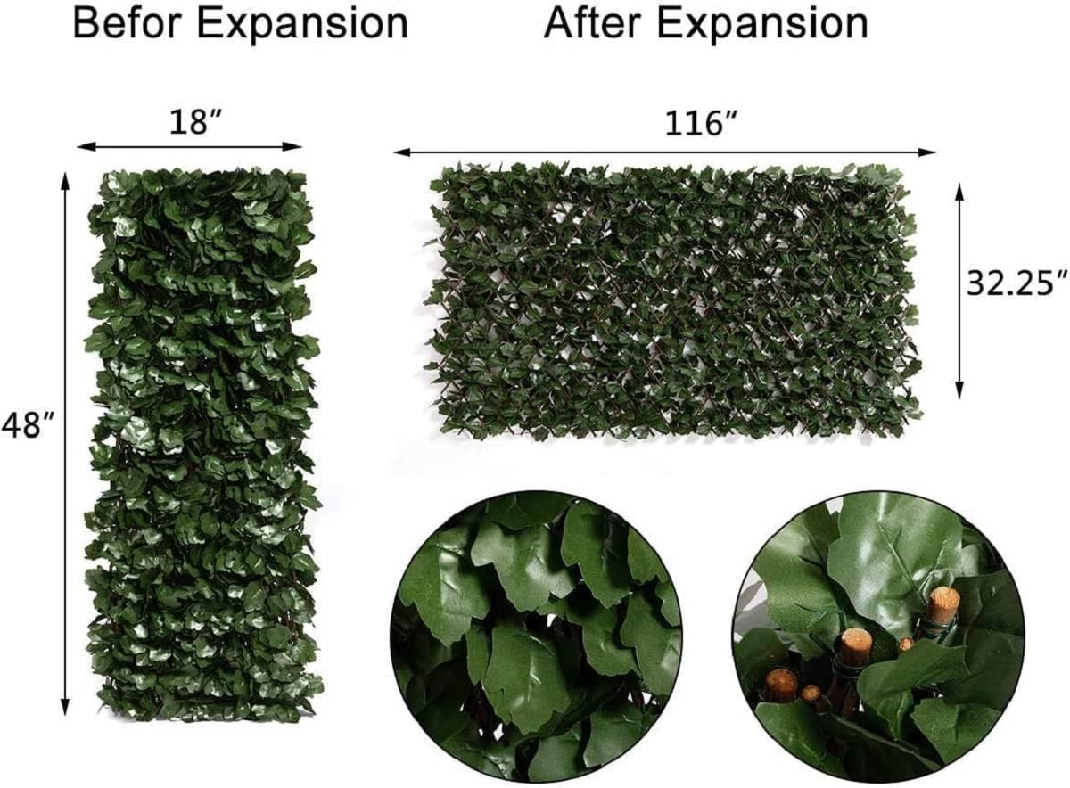 DOEWORKS Expandable Fence Privacy Screen for Balcony Patio Outdoor(Double Sides Leaves), 1PC Faux Ivy Fencing Panel for Backdrop Garden Backyard Home Decorations-1