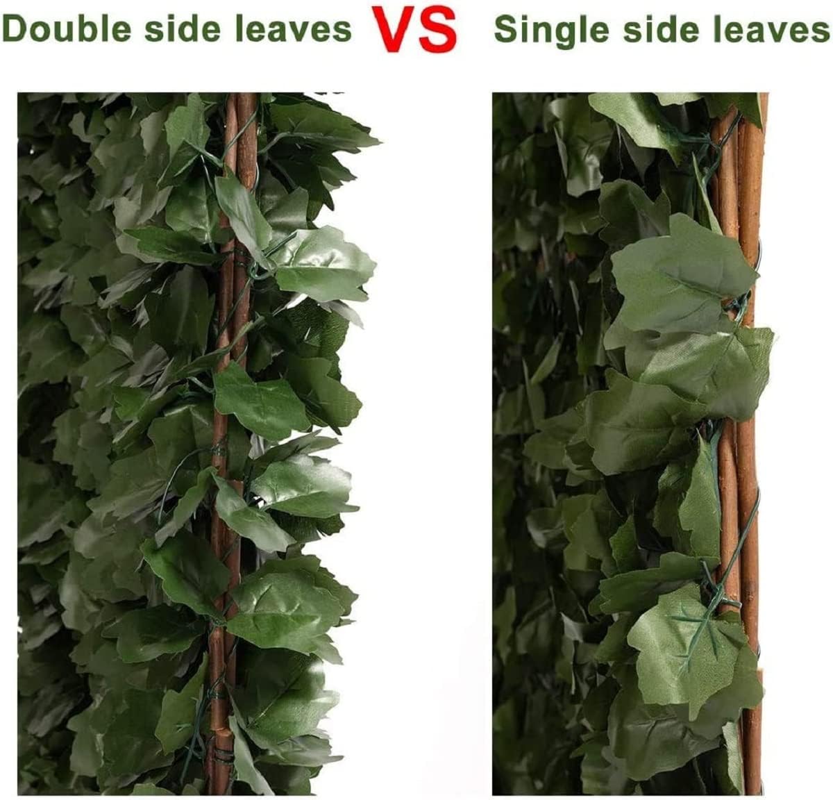 DOEWORKS Expandable Fence Privacy Screen for Balcony Patio Outdoor(Double Sides Leaves), 1PC Faux Ivy Fencing Panel for Backdrop Garden Backyard Home Decorations-3