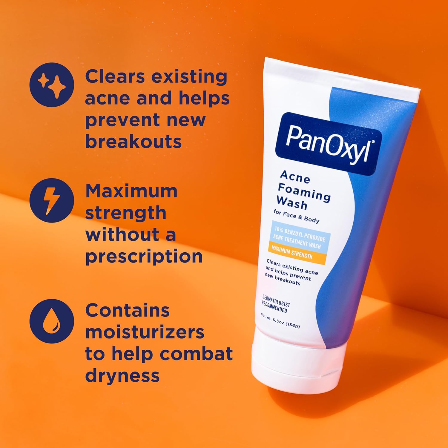 PanOxyl Acne Foaming Wash Benzoyl Peroxide 10% Maximum Strength Antimicrobial, 5.5 Oz-2