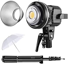 GVM 80W CRI97+ 5600K Dimmable LED Video Lights with Bowens Mount Kit Continuous Output Lighting Spotlight for YouTube Vlog Wedding Photography Shooting Light with Reflector