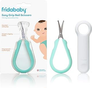 Frida Baby Easy Grip Nail Scissors | Grooming Essentials Safe for Infant Newborn Toddler Nails