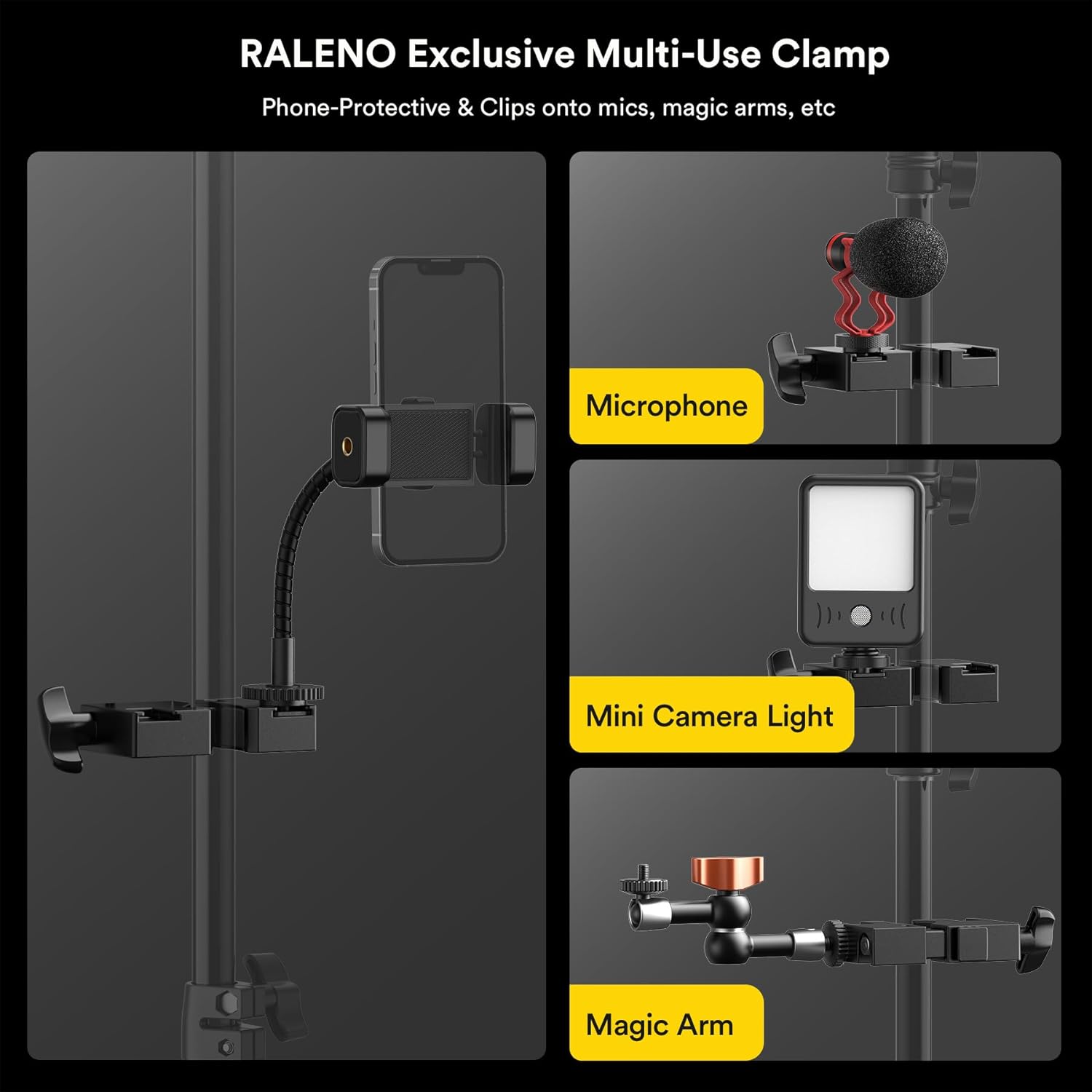 RALENO 2 Packs LED Video Light and 75inches Stand Lighting Kit, CRI 95+ Photography Lighting with 8000mAh Built-in Battery & LCD Display, Studio Lights for TikTok, YouTube, Live Streaming, Videography-6