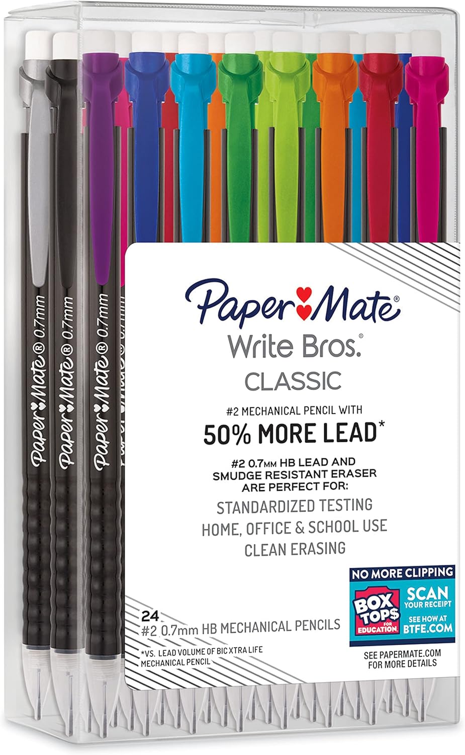 Paper Mate Mechanical Pencils 0.7mm, Write Bros. Classic Number 2 Pencil Set, Office Supplies, Classroom Supplies, Sketching Pencils, Drafting Pencils, Great for Standardized Testing, 24 Count-5