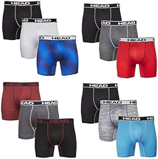 HEAD Mens Underwear -Boxer Briefs, Briefs or String Bikinis Performance or Cotton Stretch 12-Pack Tagless S-5XL