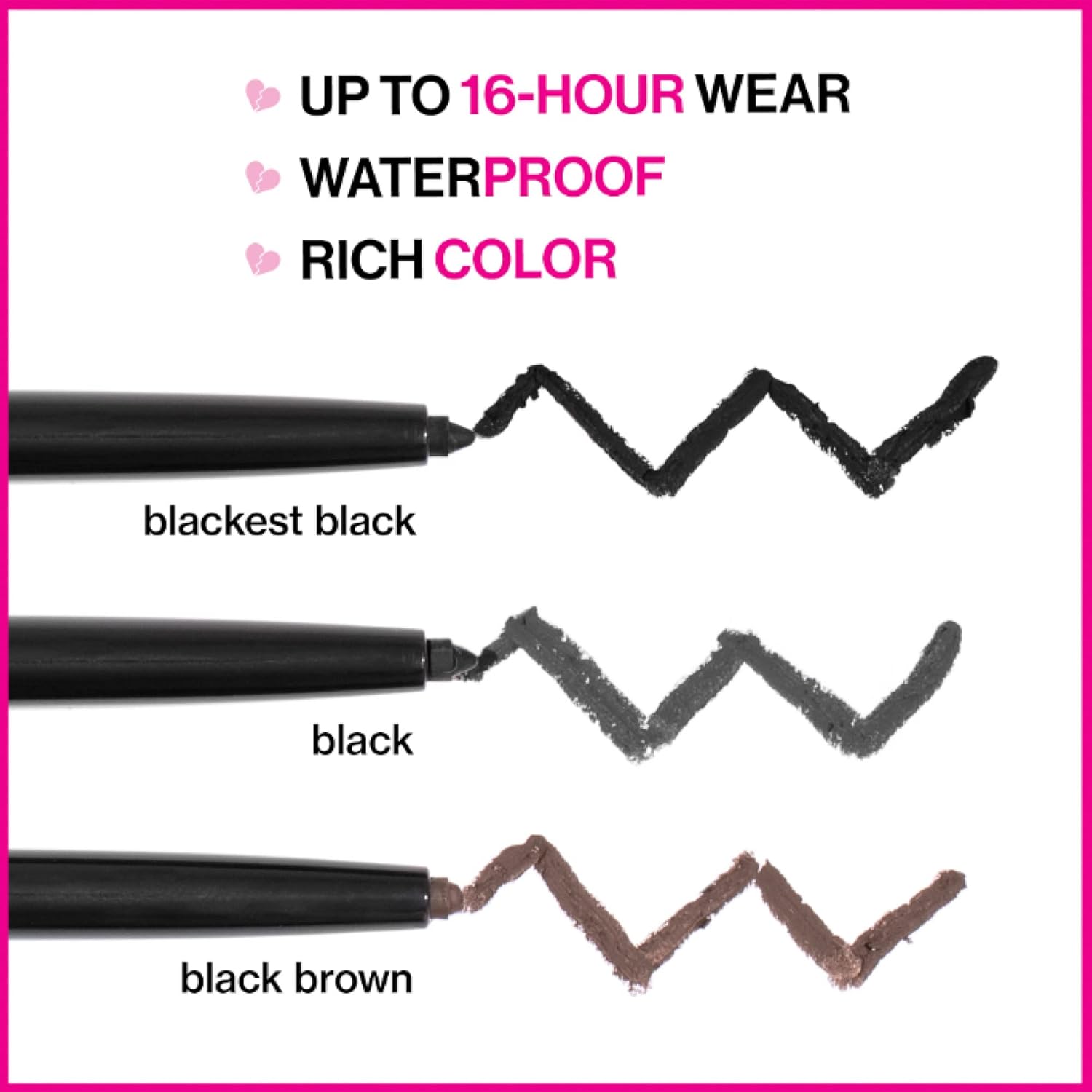 wet n wild Mega Last Breakup Proof Eyeliner, Quick Drying, Waterproof, 16-Hour Wear - Cruelty-Free & Vegan - Blackest Black-9