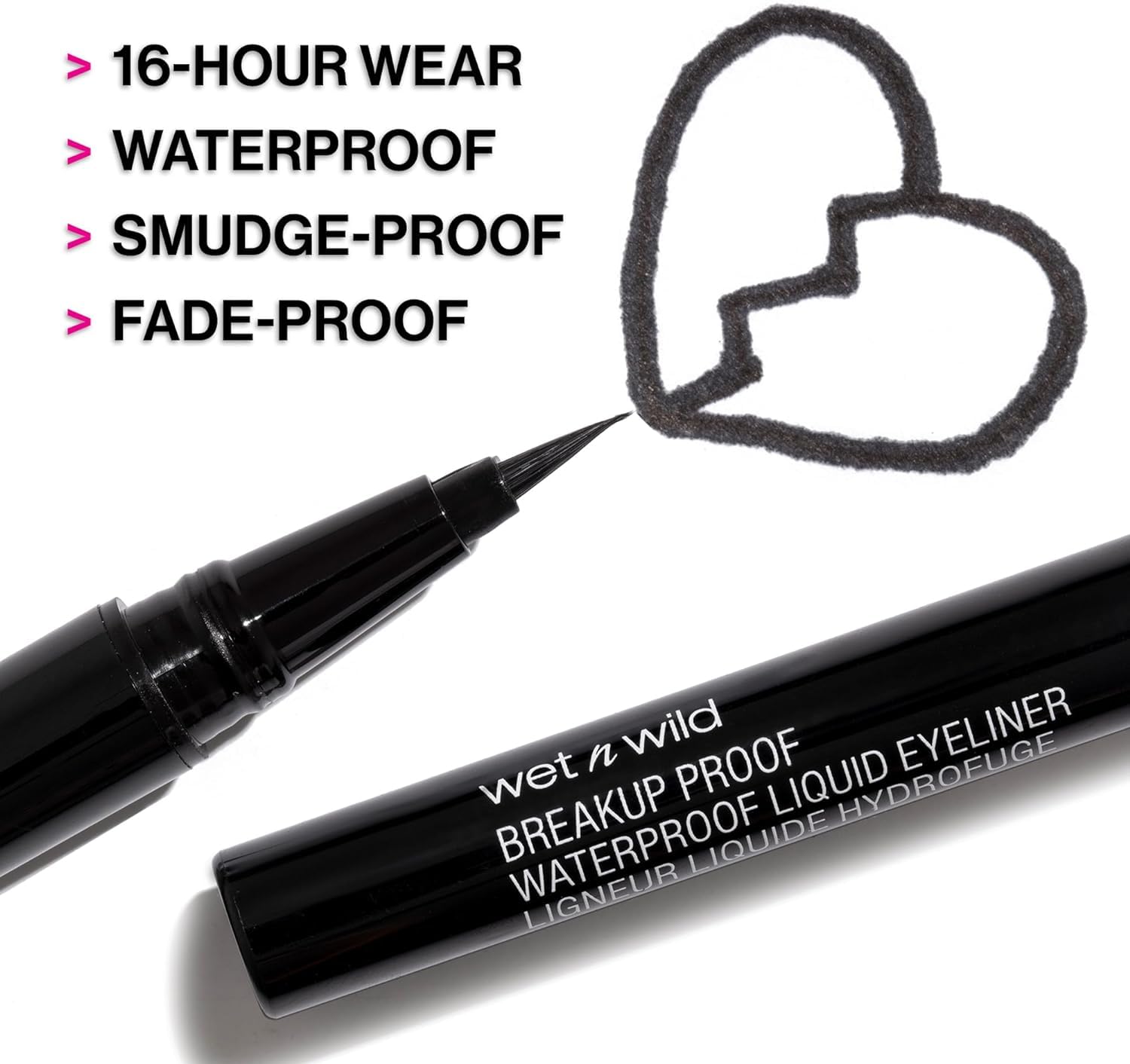 wet n wild Mega Last Breakup Proof Liquid Eyeliner - Ultra-Fine Brush, Waterproof, 16-Hour Long-Lasting Wear- Cruelty-Free & Vegan - Black-12