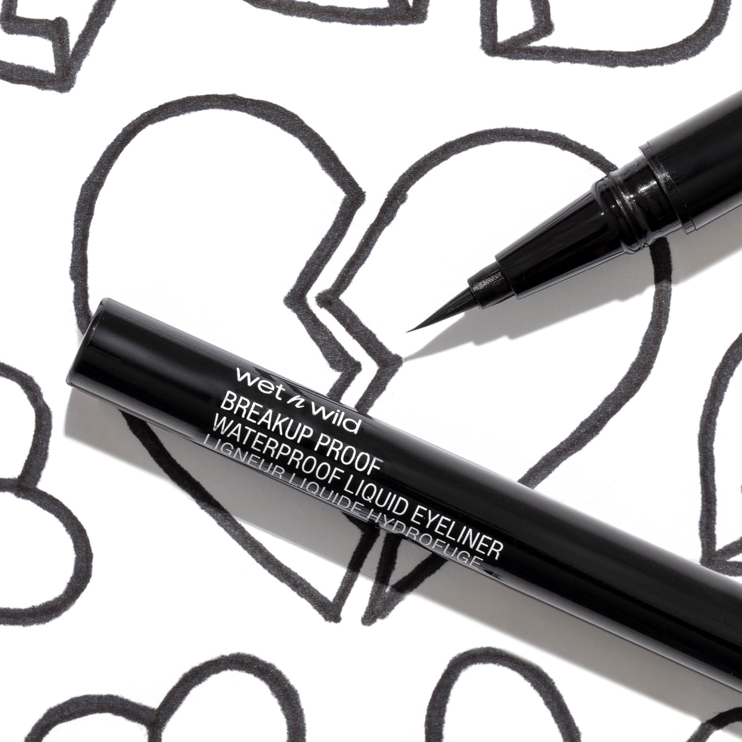 wet n wild Mega Last Breakup Proof Liquid Eyeliner - Ultra-Fine Brush, Waterproof, 16-Hour Long-Lasting Wear- Cruelty-Free & Vegan - Black-16