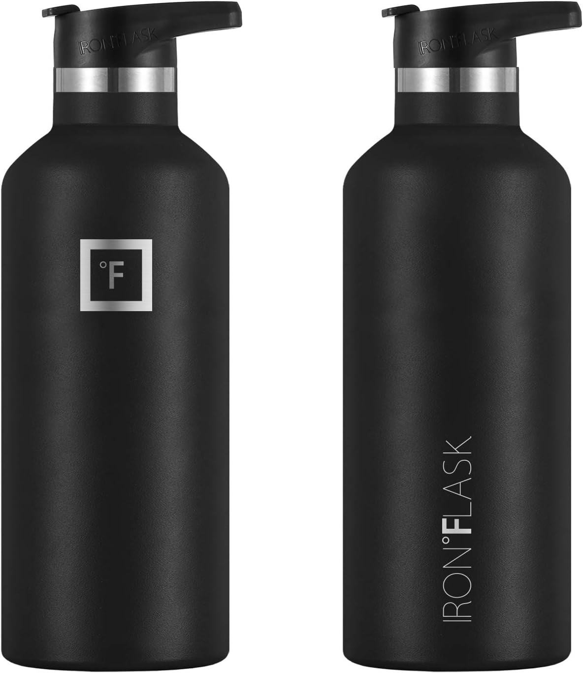 IRON °FLASK Camping & Hiking Hydration Canteens - 3 Lids (Narrow Straw/Spout Lid) Leak Proof Vacuum Insulated Stainless Steel - Hot & Cold Double Walled Sports Water Bottle-3