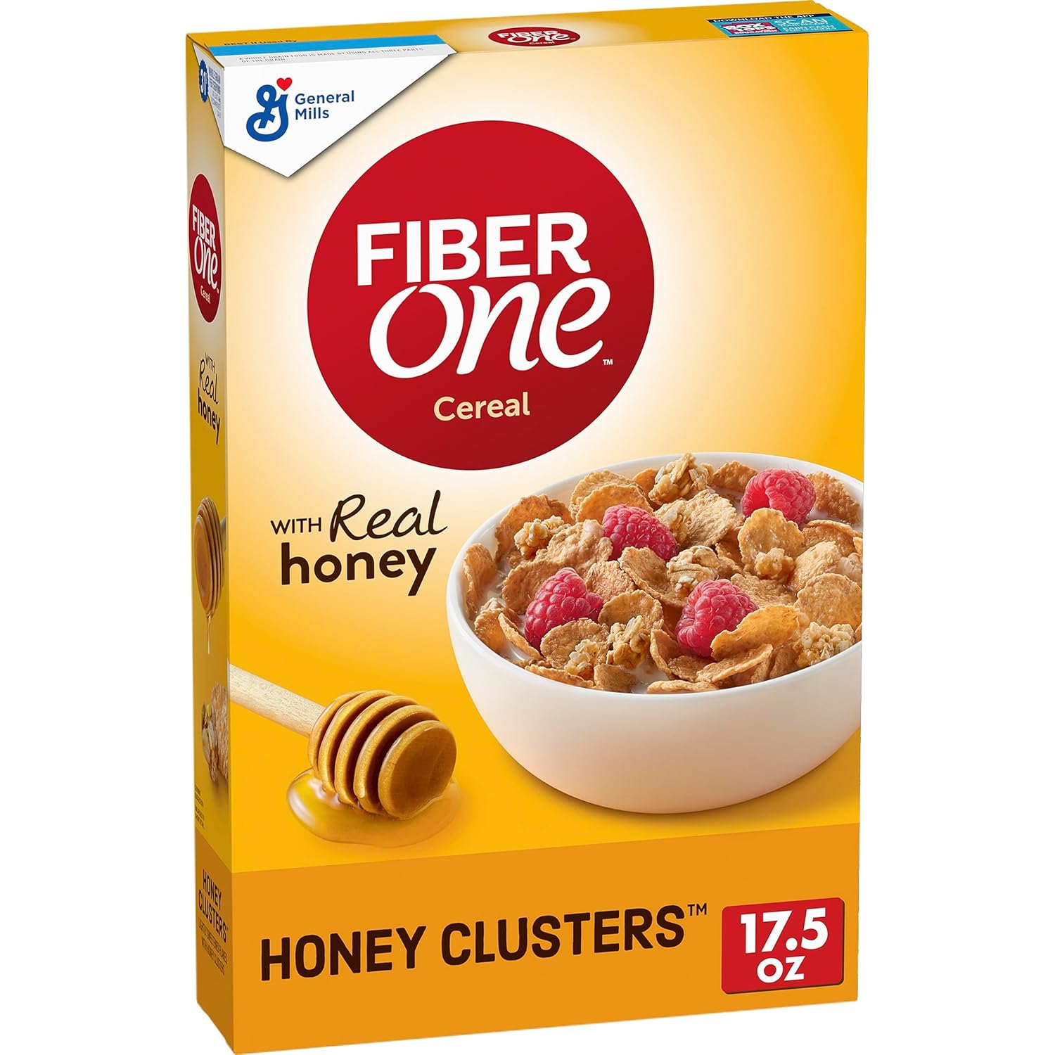 Fiber One Honey Clusters Breakfast Cereal, Fiber Cereal Made with Whole Grain, 17.5 oz-0