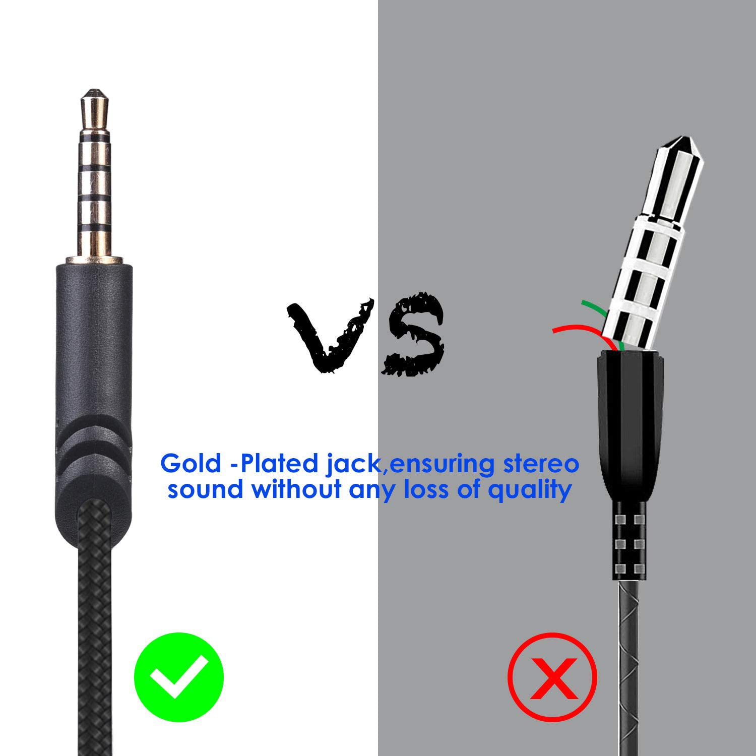 2.0m A40TR Inline Mute Cable with Mute Function, Also Working for Astro A10/A40 Headset-3