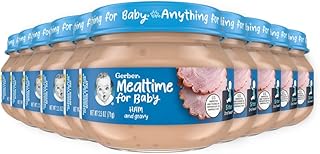 Gerber Baby Foods 2nd Foods Meat, Ham and Gravy, Mealtime for Baby, 2.5 Ounce Jar (Pack of 10)