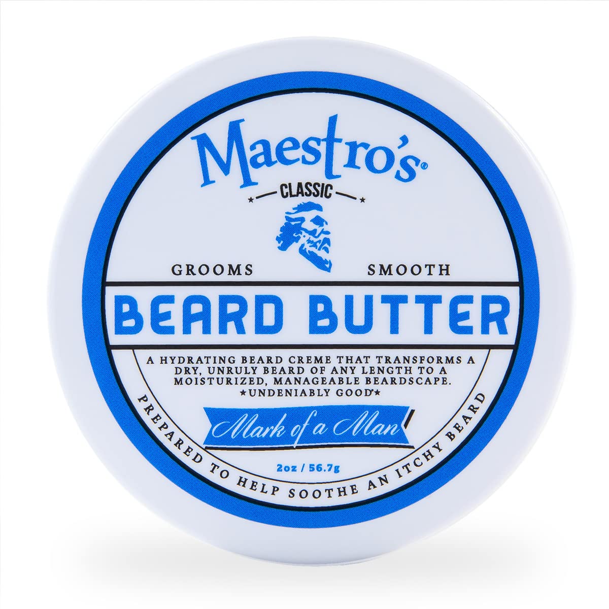 Maestro’s Classic BEARD BUTTER | Anti-Itch, Extra Soothing, Hydrating Beard Creme For All Beard Types & Lengths- Mark of a Man Blend, 2 Ounce-0