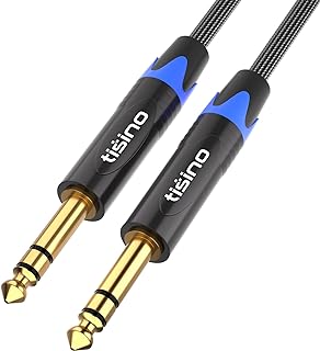 tisino 1/4 inch TRS Cable, Quarter inch 1/4 TRS to TRS Balanced Stereo Audio Cable Male to Male Pro Interconnect Cable Guitar Cable, Nylon Braid - 3 FT