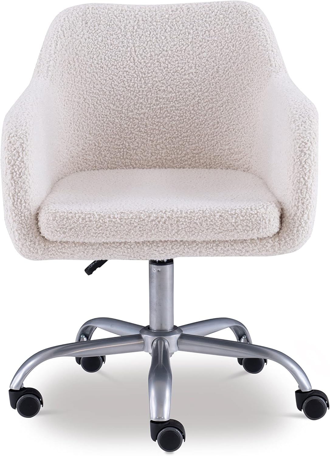 Linon Home Decor Products Linon Brooklyn Sherpa Office Chair, Ivory-5