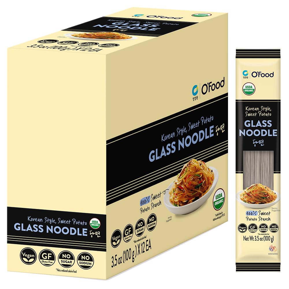 Chung Jung One O'Food Organic Glass Noodles 12 Pack, Gluten-Free Korean Sweet Potato Noodles, Vegan, No Sodium, No Sugar, Rice and Pasta Alternative-0