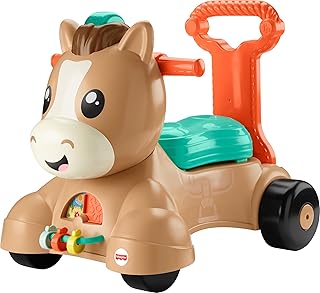 Fisher-Price Fisher-Price Baby Learning Toy, Walk Bounce & Ride Pony Musical Walker & Ride-On for Infants & Toddlers Ages 9+ Months (Amazon Exclusive)