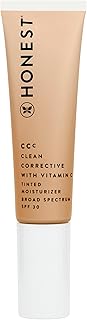 Honest Beauty CCC Clean Corrective with Vitamin C Tinted Moisturizer | Mineral SPF 30 | Vegan + Cruelty Free | Alabaster Fair Light, 1 fl oz