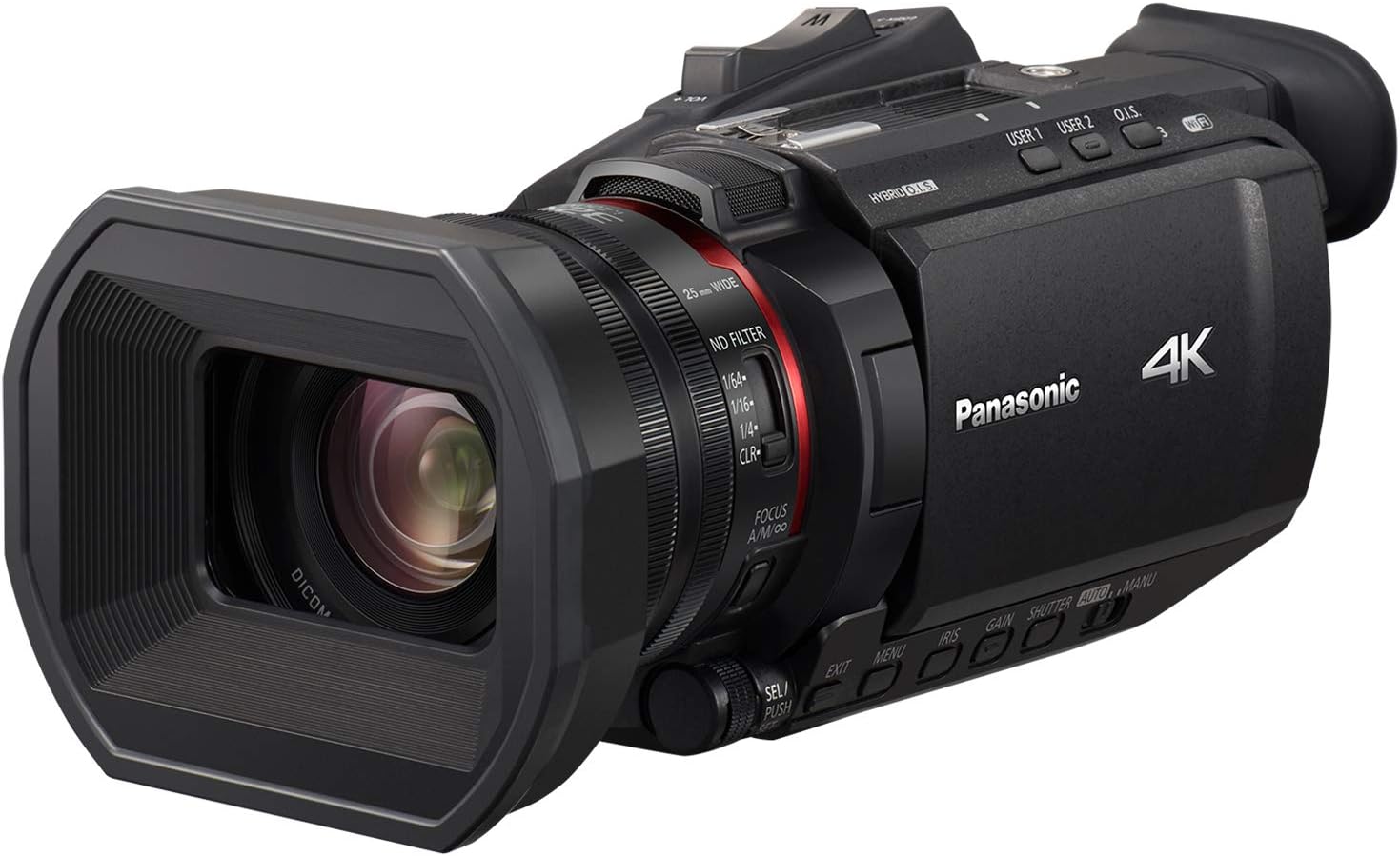 Panasonic X1500 4K Professional Camcorder with 24X Optical Zoom, WiFi HD Live Streaming, HC-X1500 (USA Black)-0