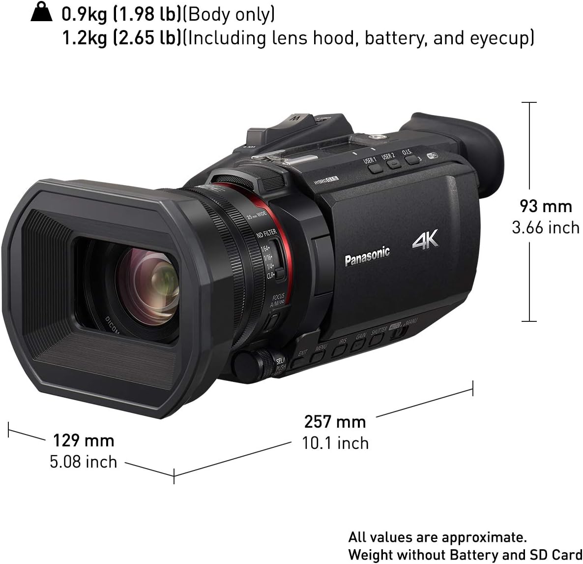 Panasonic X1500 4K Professional Camcorder with 24X Optical Zoom, WiFi HD Live Streaming, HC-X1500 (USA Black)-5