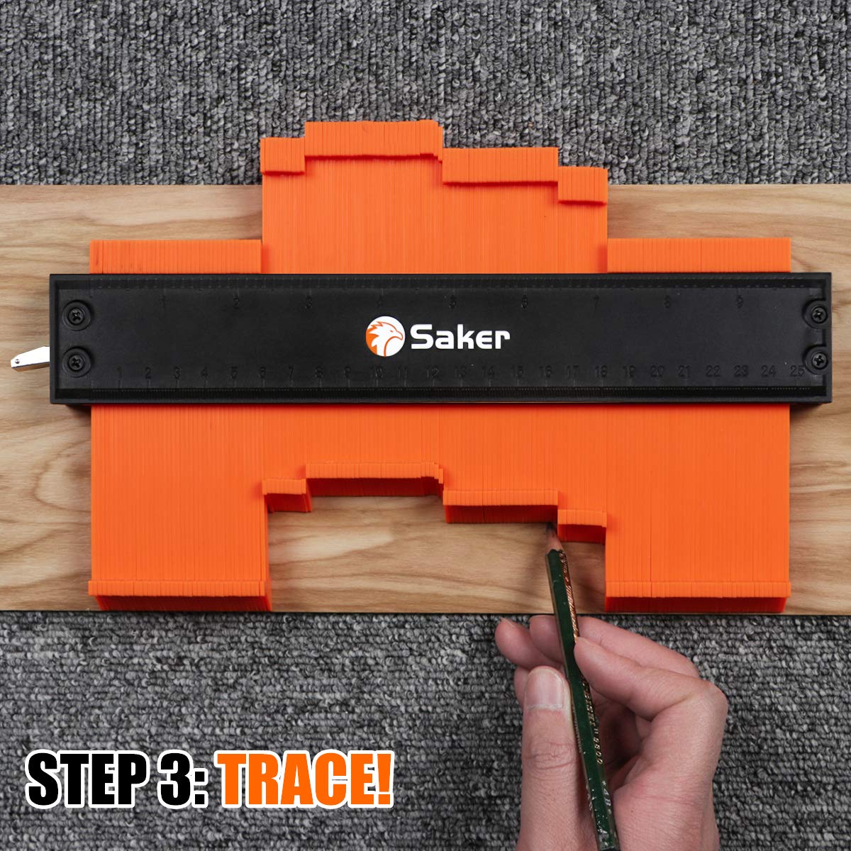 Saker Contour Gauge (10 Inch Lock) Profile Tool-Adjustable Lock Tool for Men Dad Him Boyfriend Husband-Precisely Copy Irregular Shape Duplicator-Welding Flooring Woodworking Tool Tracing-4