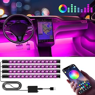 Car Accessories for Women: Interior Car Lights Winzwon Car Led Lights, Gifts for Men, APP Control Inside Car Decor with USB Port, Music Sync Color Change Lights for Jeep Truck, 12V