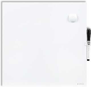 U Brands Magnetic Dry Erase Board, 14"x14", Frameless, includes Marker and Magnet