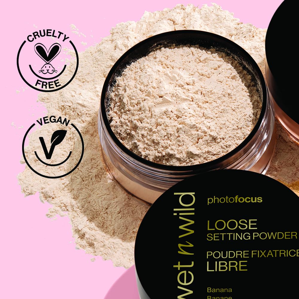 wet n wild Photo Focus Loose Baking Setting Powder, Highlighter Makeup, Fair to Medium & Tan Skin Tones, Translucent-5