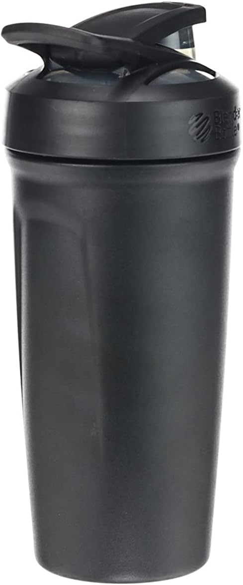 BlenderBottle Strada Shaker Cup Insulated Stainless Steel Water Bottle with Wire Whisk, 24-Ounce, Black-8