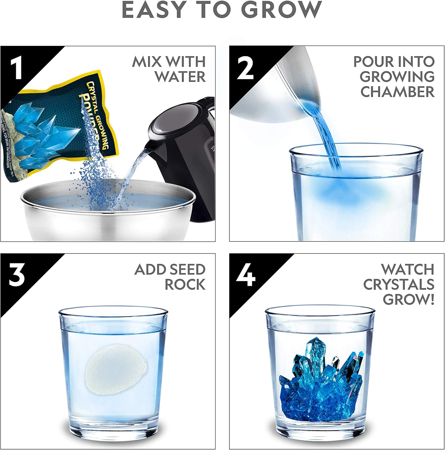 National Geographic Mega Crystal Growing Kit - Grow 6 Crystals with Light-Up Stand, Science Gifts for Kids 8-12-2