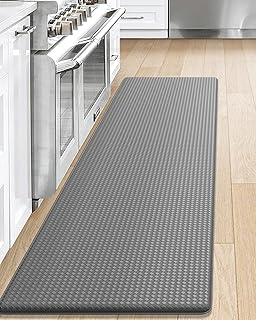 DEXI Kitchen Rug Anti Fatigue,Non Skid Cushioned Comfort Standing Kitchen Mat Waterproof and Oil Proof Floor Runner Mat, Easy to Clean, 17"x59", Grey