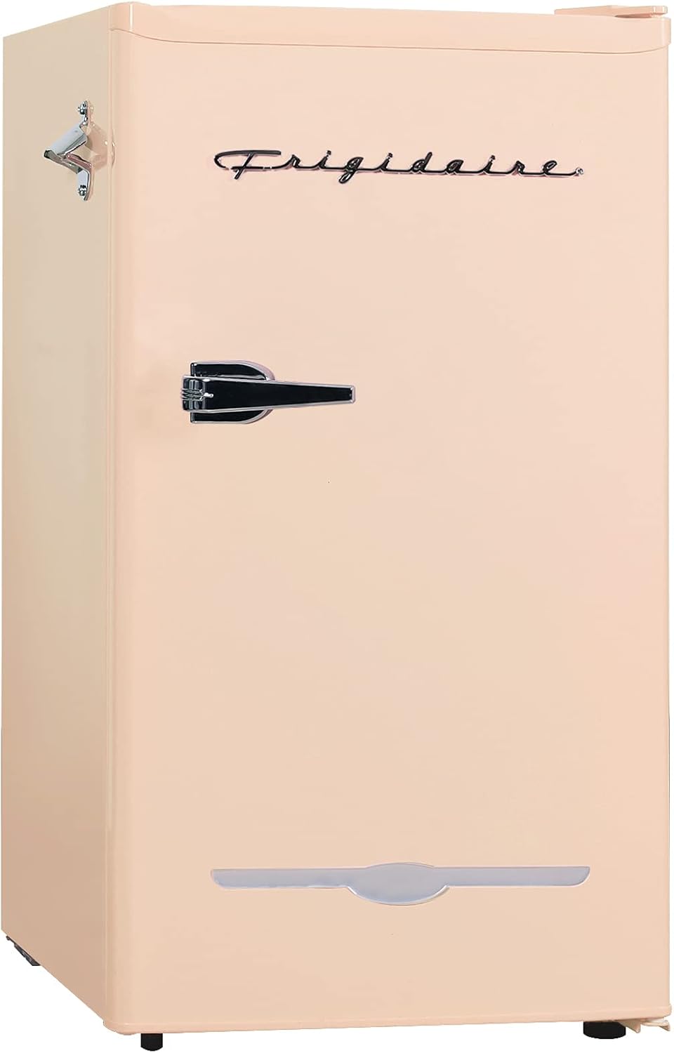 Frigidaire Retro Compact Fridge with Chiller, 3.2 cu ft Countertop Fridge with Built-In Bottle Opener, Compact Refrigerator for Office, Bedroom, Dorm Room or Cabin - 16.5"D x 19"W x 31"H (Pink)-0