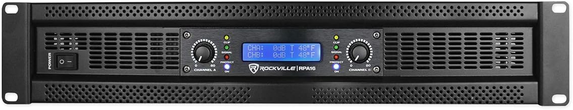 Rockville RPA14 10000W Peak / 3000W RMS 2-Channel Power Amplifier, Rack Mountable - Perfect for Live Sound, Pro Audio, DJs