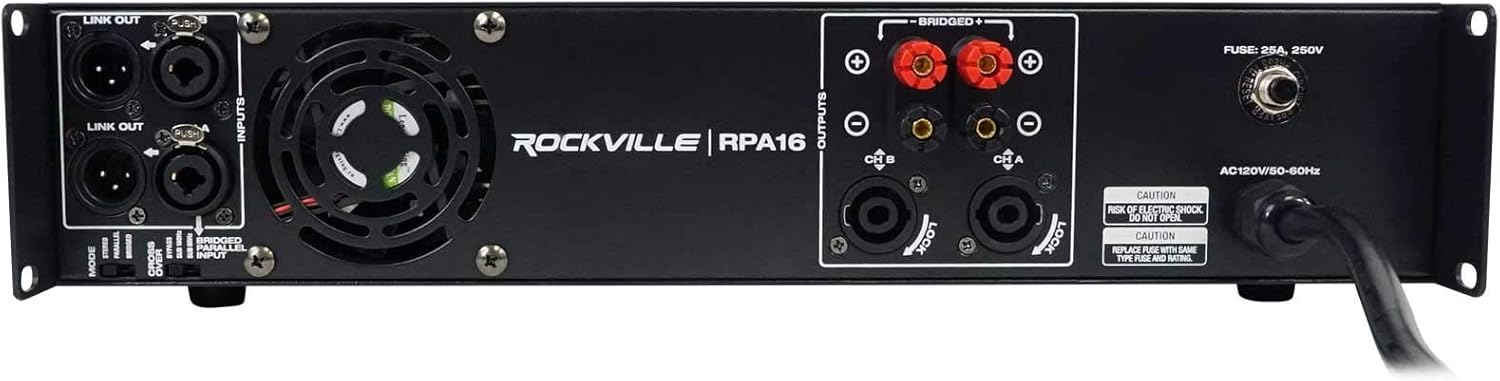 Rockville RPA14 10000W Peak / 3000W RMS 2-Channel Power Amplifier, Rack Mountable - Perfect for Live Sound, Pro Audio, DJs-3