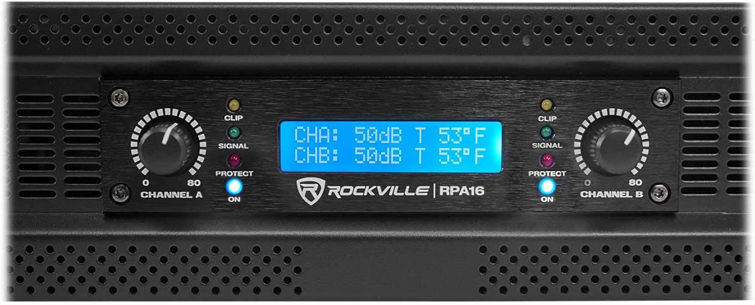 Rockville RPA14 10000W Peak / 3000W RMS 2-Channel Power Amplifier, Rack Mountable - Perfect for Live Sound, Pro Audio, DJs-4