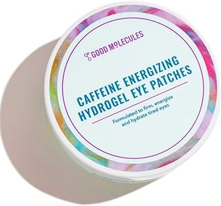 Good Molecules Caffeine Energizing Hydrogel Eye Patches - Eye Mask with Hyaluronic Acid Hydrate and Reduce Puffiness - Pack of 30, Skincare for Face