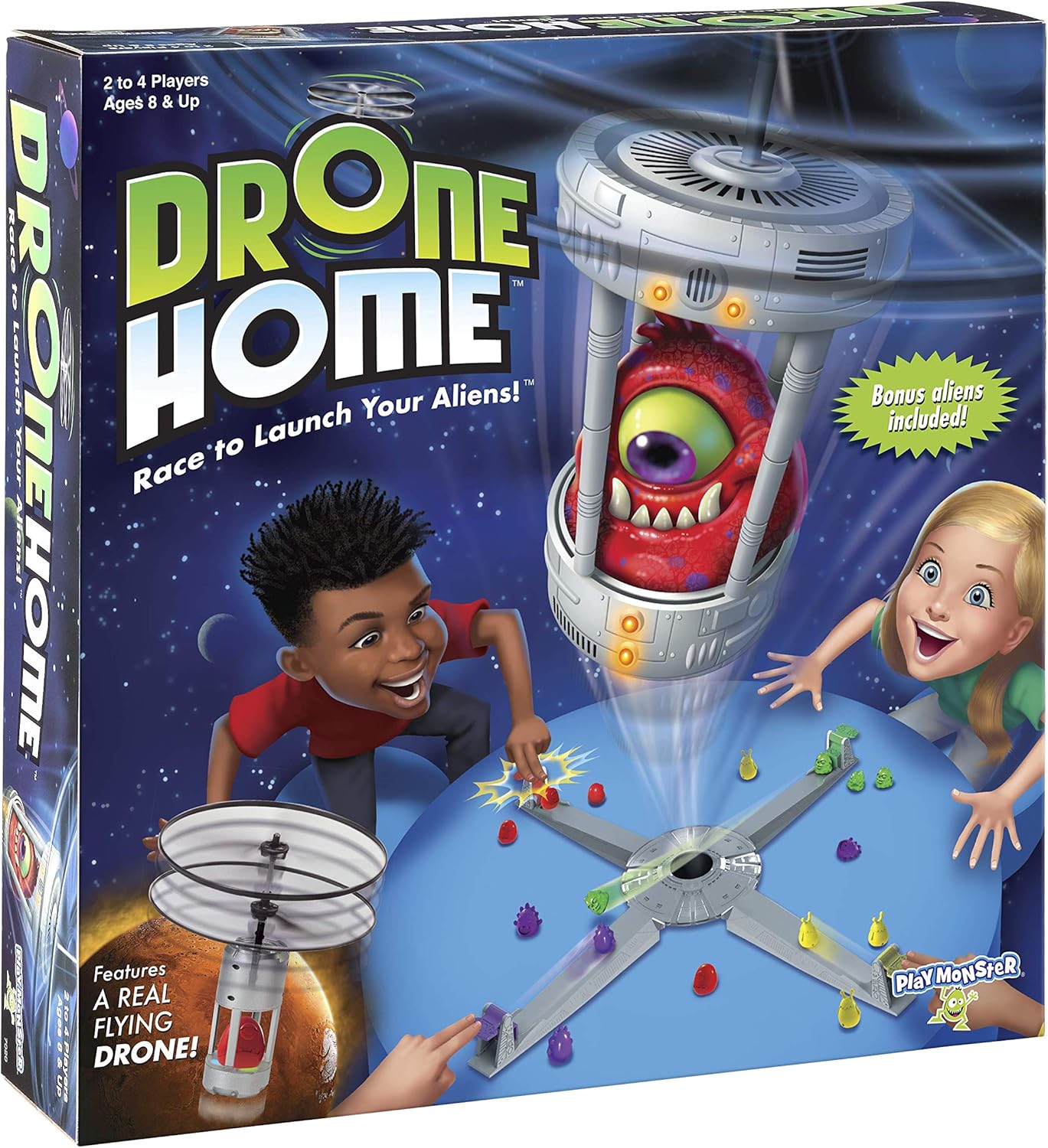 Drone Home -- First Ever Game With a Real, Flying Drone -- Great, Family Fun! -- For 2-4 Players -- Ages 8+-0