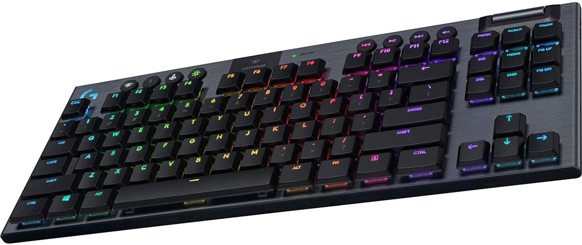 Logitech G915 TKL Tenkeyless Lightspeed Wireless RGB Mechanical Gaming Keyboard, Low Profile Switch Options, Lightsync RGB, Advanced Wireless and Bluetooth Support - Tactile-2