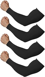 4-Pairs Arm Sleeves for Men and Women - Tattoo Cover Up - Cooling Sports Sleeve for Basketball Golf Football