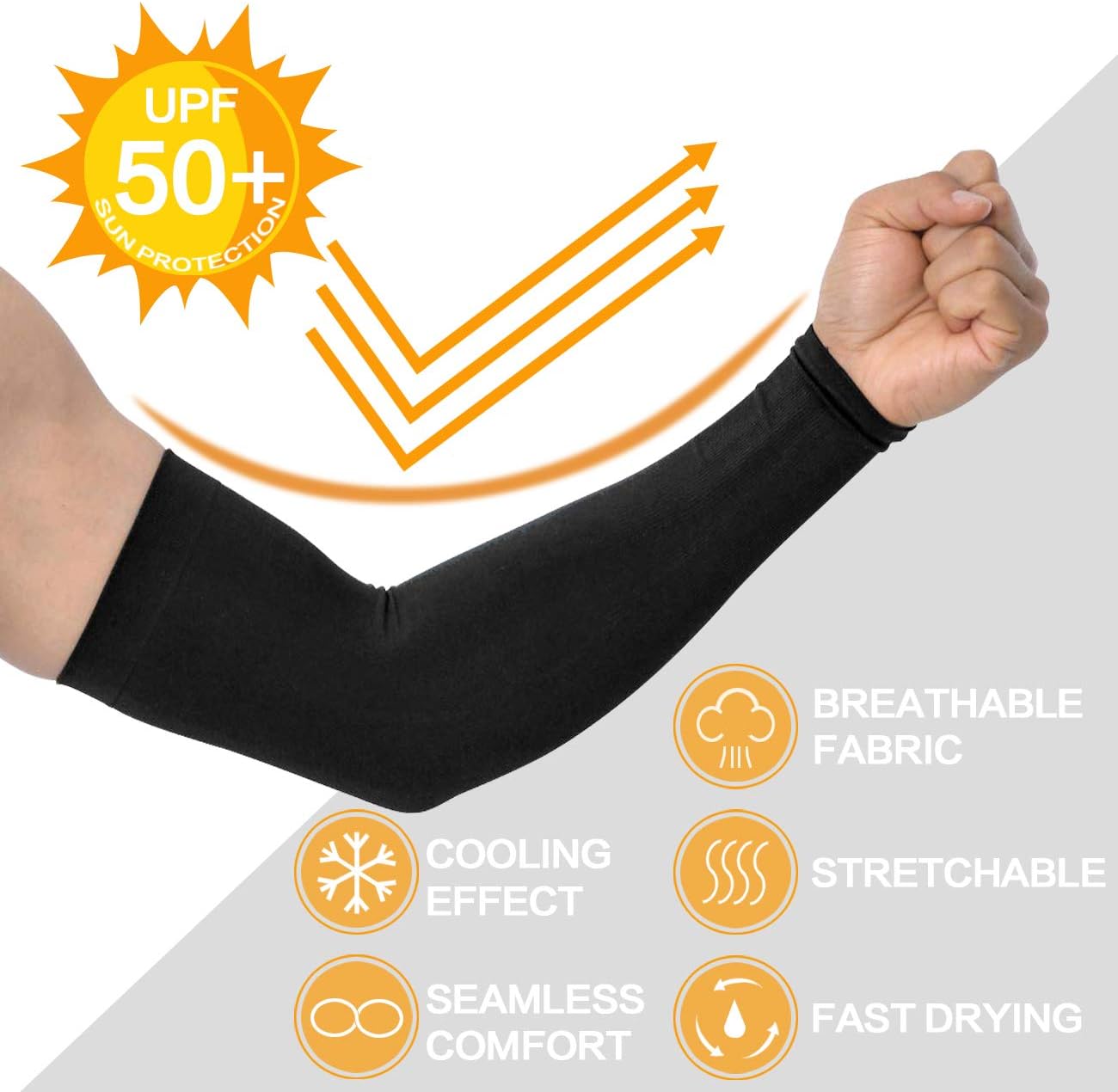 4-Pairs Arm Sleeves for Men and Women - Tattoo Cover Up - Cooling Sports Sleeve for Basketball Golf Football-1