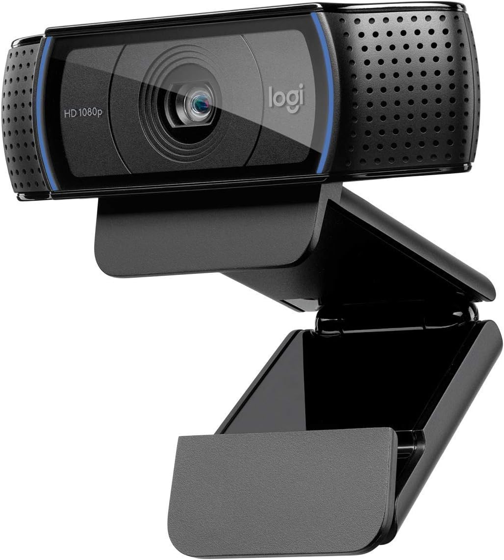 Logitech C920x HD Pro Webcam, Full HD 1080p/30fps Video Calling, Clear Stereo Audio, HD Light Correction, Works with Skype, Zoom, FaceTime, Hangouts, PC/Mac/Laptop/Macbook/Tablet - Black-0