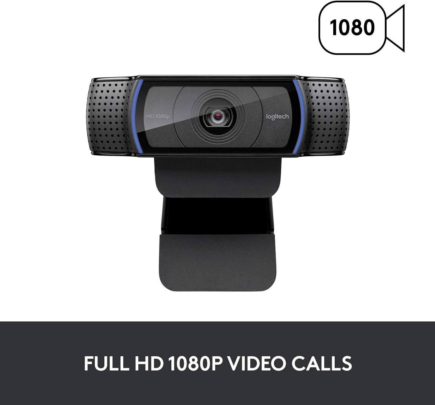 Logitech C920x HD Pro Webcam, Full HD 1080p/30fps Video Calling, Clear Stereo Audio, HD Light Correction, Works with Skype, Zoom, FaceTime, Hangouts, PC/Mac/Laptop/Macbook/Tablet - Black-2