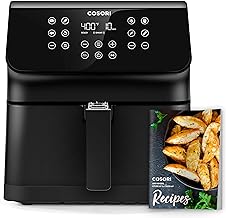 COSORI 12-in-1 Air Fryer 5.8QT, Toast, Bake, Nutrition Facts for 100+ In-App Recipes, AdaptIQ Tech Fast Cook, for Main & Side Dishes, Snacks, Leftovers, Detachable Square Basket, Dishwasher Safe