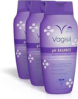 Vagisil Feminine Wash for Intimate Area Hygiene, pH Balance, Gynecologist Tested, Hypoallergenic, 12 oz, (Pack of 3)