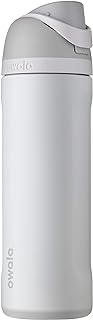 Owala FreeSip Insulated Stainless Steel Water Bottle with Straw for Sports and Travel, BPA-Free, 24-oz, Shy Marshmallow