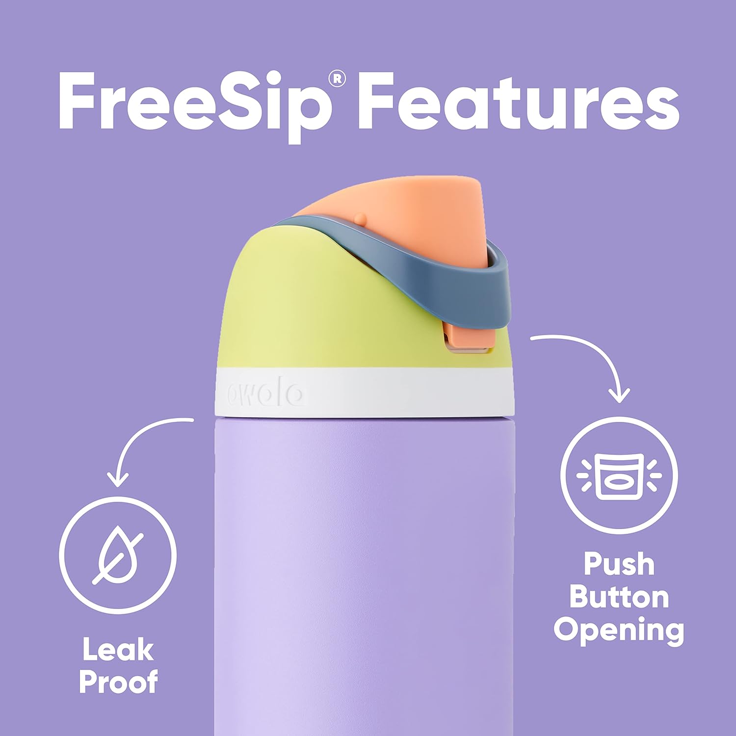 Owala FreeSip Insulated Stainless Steel Water Bottle with Straw for Sports and Travel, BPA-Free, 24-oz, Shy Marshmallow-2